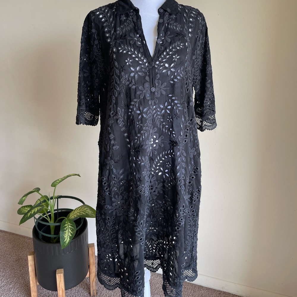 Johnny was Elegant Black Lace Dress